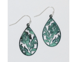 Cutout Floral Teardrop Earrings