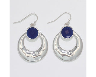 Navy Crystal Drop Earrings