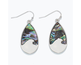 Abalone & Silver Wave Earrings