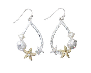 Teardrop Coastal Sea Life Earrings