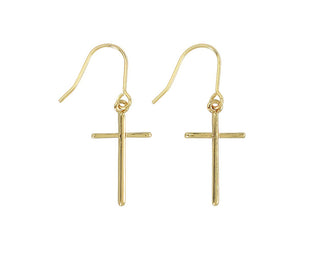 Classic Gold Cross Earrings