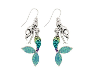Sparkling Blue Mermaid Earrings