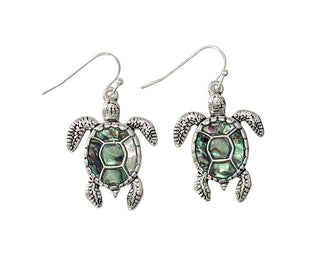 Abalone Shell Turtle Earrings