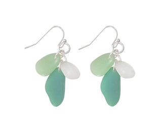 Sea Glass Cluster Earrings