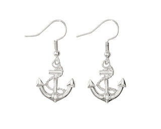 Silver Anchor Earrings