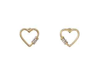 Gold Outline Heart & Crystal Lock