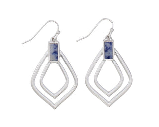 Silver Drop with Blue Sodalite Earrings