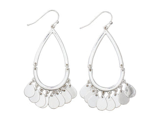 Silver Hinged Teardrop Earrings