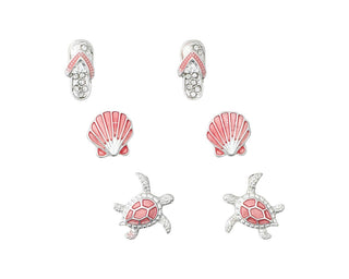 Soft Pink Coastal Trio Earrings
