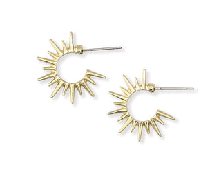 Gold Burst Hoop Earrings
