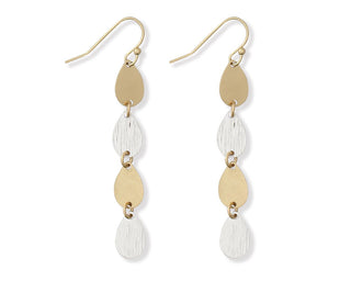 Two-Tone Dangle Tear Drop Earrings