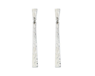 Silver Hammered Drop Earrings
