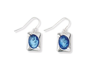 Blue Stone with Artisan Twist Earrings