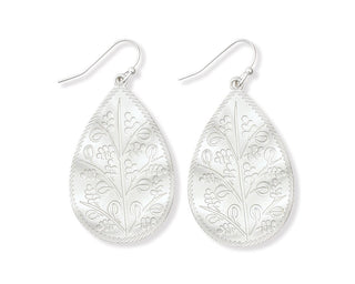 Etched Teardrop Earrings
