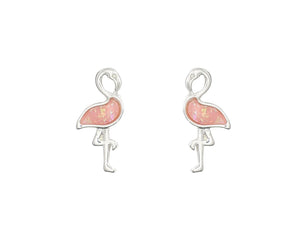 Pink Glitter Flamingo Earrings