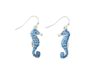 Blue Seahorse Earrings