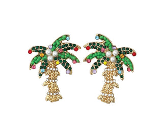 Coastal Palm Festive Earrings