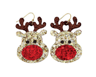 Glittering Rudolph Earrings