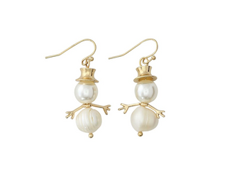 Pearl Snowmen Earrings