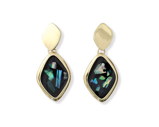 Gold and Abalone Mosaic Earrings