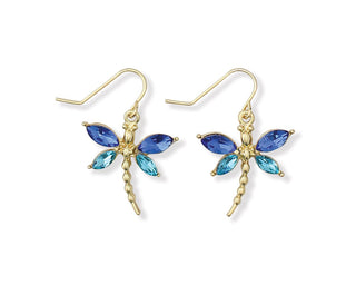 Blue and Aqua Dragonfly Earrings