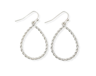 Silver Twisted Teardrop Earrings