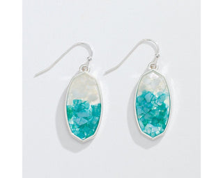 Turquoise & White Drop Earrings