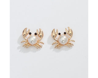Cute Pearly Crab Earrings