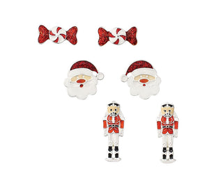 Santa Christmas Trio Earrings