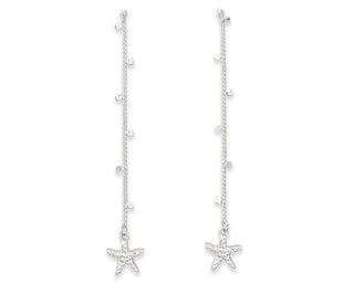 Silver Starfish Dangle Earrings