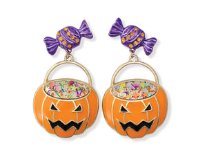 Jack O'Lanterns with Candy Earrings
