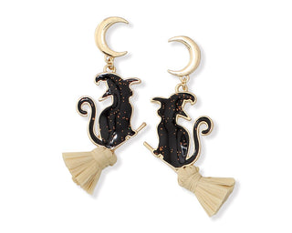 Broomstick Cats Earrings