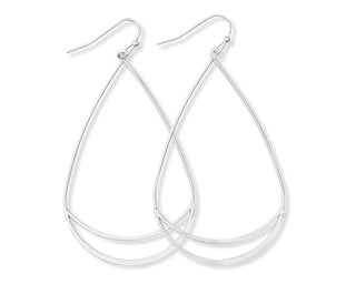 Polished Silver Teardrop Earrings