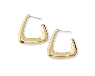 Angled Gold Hoop Earrings