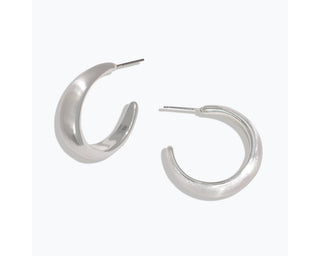 Matte Silver Hoop Earrings