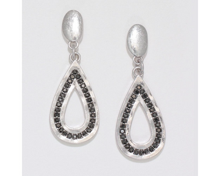 Silver Hammered Teardrop Earrings