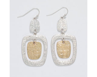 Textured Rectangle Dangle Earrings