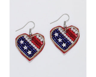 Patriotic Heart Earrings