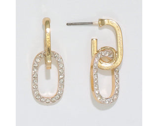 Gold & Crystal Link Earrings