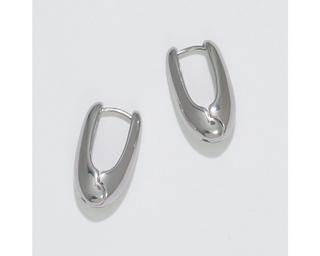 Polished Silver Huggie Earrings