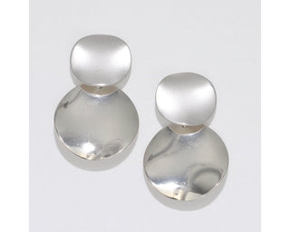 Matte Silver Round Earrings