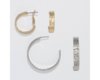 Two-Tone Hoop Duo Earring Set