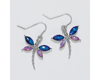 Blue & Violet Dragonfly Earrings