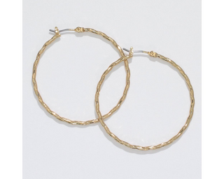 Twisted Gold Hoop Earrings