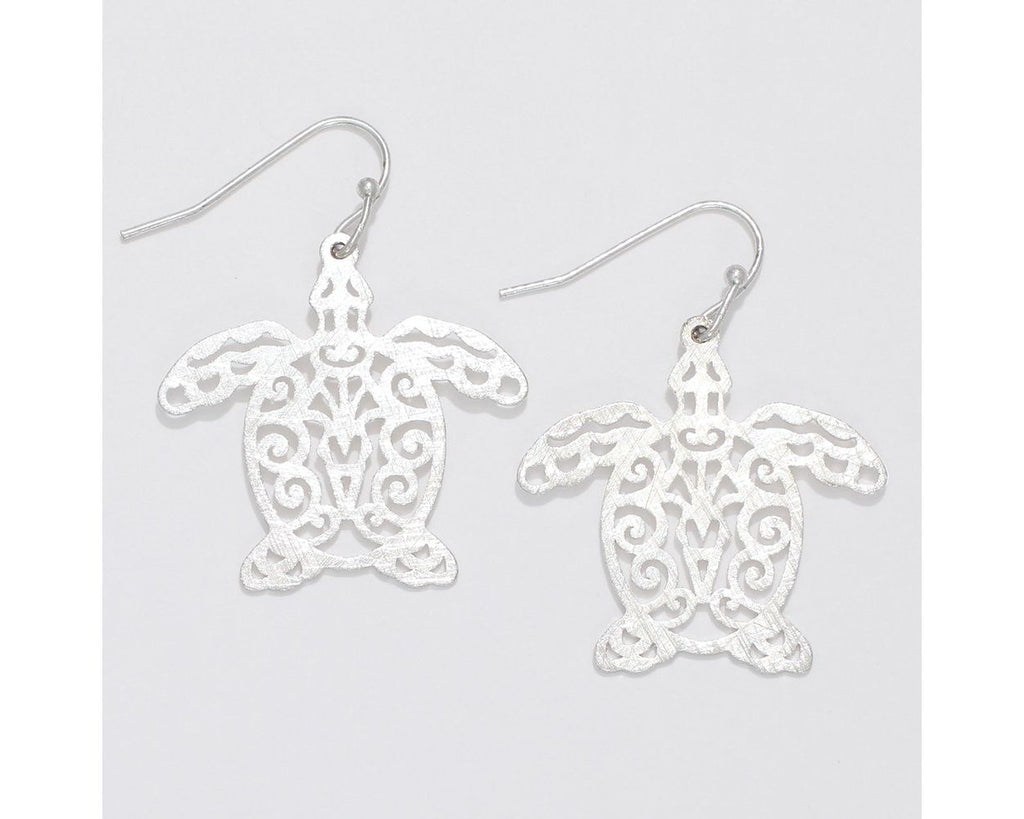 Silver Filagree Turtle Earrings – Mermaid Cove