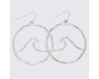 Burnished Silver Wave Earrings