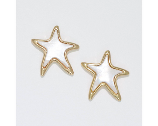 Starfish With Mother Of Pearl Inlay Earrings