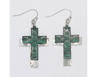 Cutout Cross Earrings