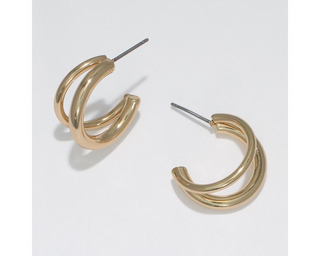 Gold Double Hoop Earrings