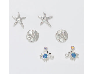 Glittering Crab Trio Earrings